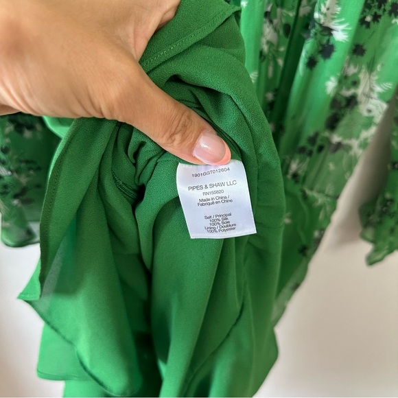 Veronica Beard Sean Dress Green Floral - Picture 8 of 8